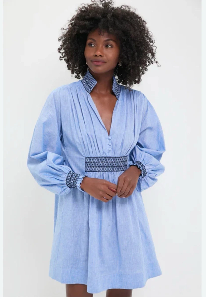 embroidered chambray dress Chambray Stitch & Bloom Embroidered Maxi Dress, Denim main image 1