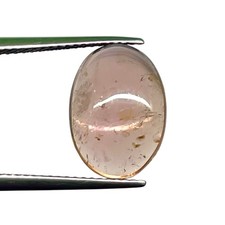 5.8 Cts Natural Peach Tourmaline 14x10mm Oval Cabochon Untreated Loose Gemstone