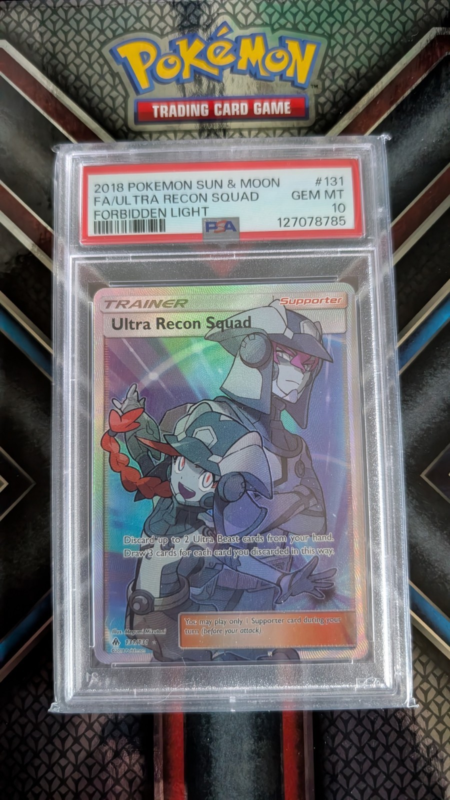 Pokemon PSA 10 GEM MT Ultra Recon Squad 131/131 Forbidden Light FA Holo S#6903