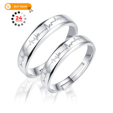 Couples Rings Set Matching Promise One Size, Titanium Stainless Steel