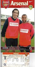 ARSENAL v LEEDS UNITED 16th APRIL 2004 ARSENAL TICKET. ARSENAL CHAMPIONS.F/POST