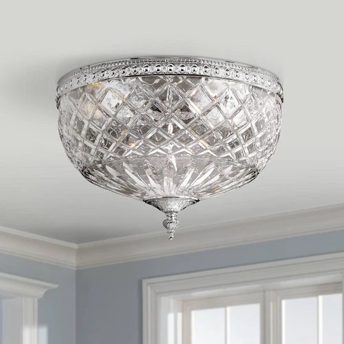 Lead Crystal 12" Wide Flushmount Ceiling Light Fixture - Picture 1 of 8