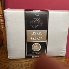 Hotel Style 6-Piece 1000 Thread Count Bed Sheet Set King platinum silver 18  deep