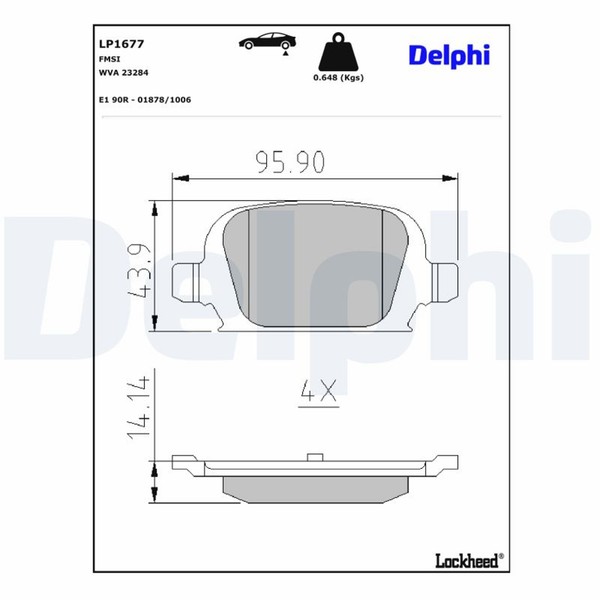Bremsbelagsatz Scheibenbremse Delphi LP1677 FüR Combo Corsa Opel X01 Tour Tigra-image