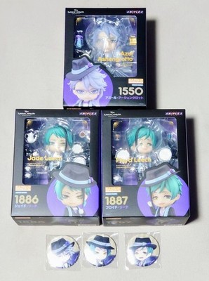 Nendoroid 1550 1886 1887 Azul Jade Floyd Twisted Wonderland Figure Badge Set New