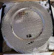 Plate Charger set 6 Plastic Silver Charger 13"