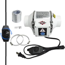 Powerful 3 Inch Inline Duct Ventilation Fan AC Vent Blower Exhaust Fan w/ 1.5...