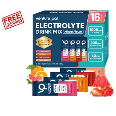 Sugar-Free High Sodium Electrolyte Powder Packets - Optimal Hydration Pack of 16
