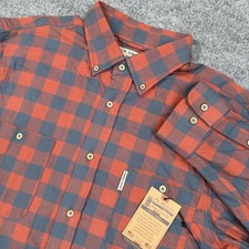 Camisa de franela Over Under The Woodsman para hombre 2XL azul óxido a cuadros hecha en EE. UU. NUEVA CON ETIQUETAS $95