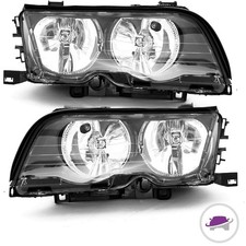 Set H7/H7 Scheinwerfer Re +Li 98-01 Schwarz +MOTOR passt für BMW E46 LimoTouring