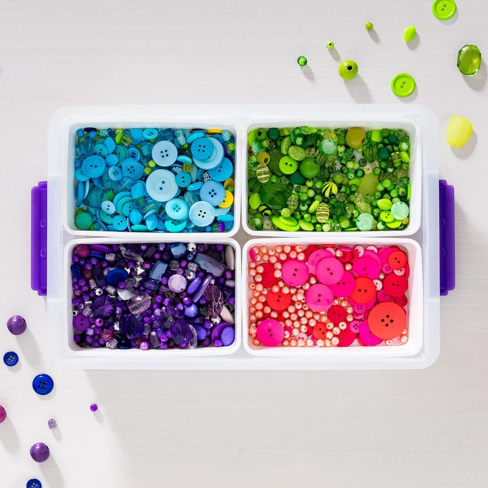 Пластиковый контейнер для хранения IRIS USA 9 кварт с крышкой прозрачный штабелируемый органайзер для рукоделия коробка - Изображение 2 из 4