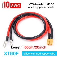 XT60 Male/Female to M8 O Ring Terminal 10AWG Power Cable for RC Lipo Battery FPV