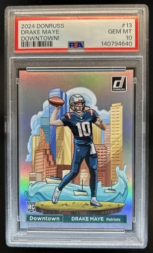 2024 Panini Donruss Drake Maye Downtown! SSP RC Rookie #13 Patriots PSA 10