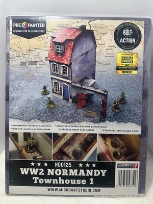 WW2 Normandy Townhouse 1 - Pre Painted MDF Scenery Bolt Action Micro Art Studios