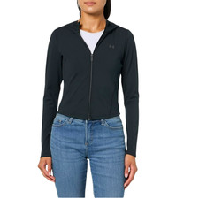 Under Armour Women's Motion Hooded Jacket 002 Black/Jet Gray Large - NEW