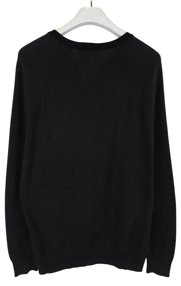 Jersey SUPERDRY Para Hombre MEDIANO Cuello en V Tejido Apretado Logo Rayas Negras Foto 2 de 4