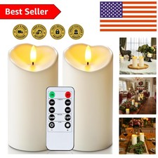 Elegant 6"x3" Outdoor Waterproof Flameless LED Candles - Set of 2 with Remote
