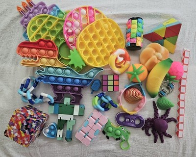 Lot Of 25+ Sensory Fidget Toys And Puzzles/ Pop It/ Rubix Cube And More