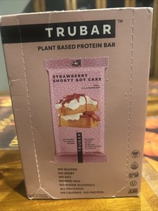 Trubar Plant-based Protein Bars - Strawberry Shorty Got Cake - 12 Count