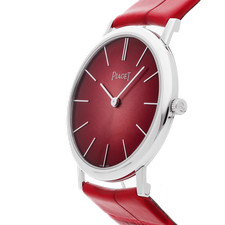 Piaget Altiplano 60th Anniversary WG Manual 34mm Red Dial Watch G0A42109 2