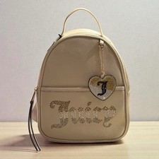 NWT Juicy Couture Backpack Rhinestone Script Logo Attached Heart Shaped Charm