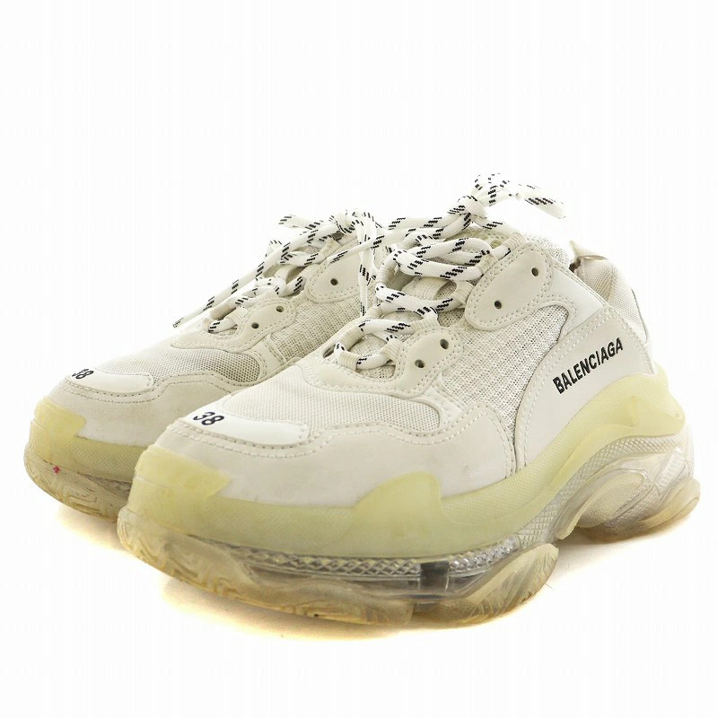 BALENCIAGA Triple Sneakers Shoes Clear Sole 25.0cm White 544351 AN13 Ladies From thumbnail 2
