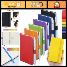 7 Pack Mini Pocket Notebooks 3x5" with Pen Holder - Cute Hardcover Memo Pads for