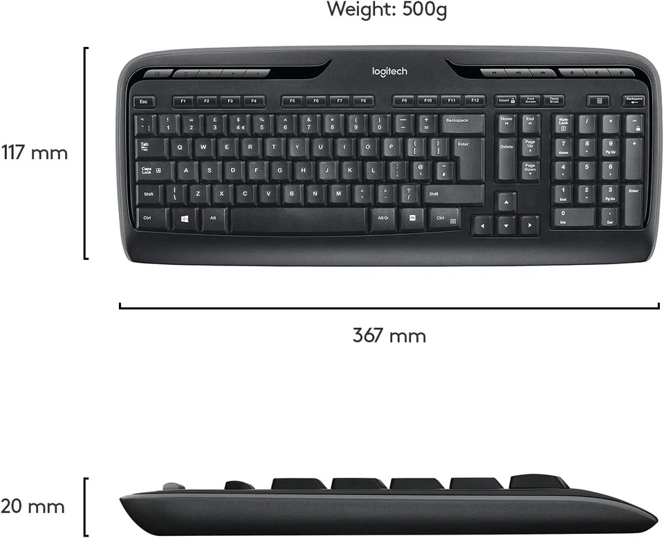 Logitech MK330 Wireless Keyboard and Mouse Combo for Windows, 2.4 GHz Wireless w - Image 4 of 4