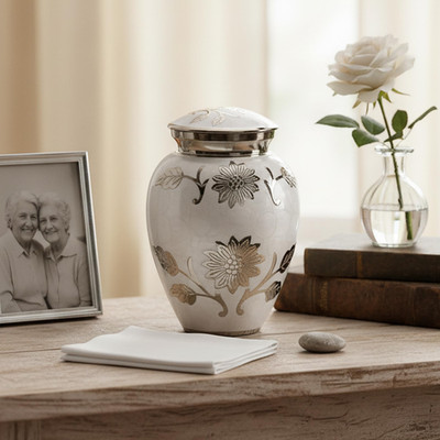 Esplanade Cremation Urn Memorial Container Jar Pot Metal Burial Urns Keepsake