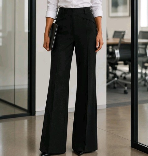 Elevenses Anthropologie The Brighton Linen Blend Wide Leg Dress Pants Women's 4