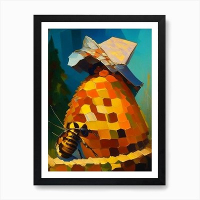 Bienenkönigin 1 Gemälde Kunstdruck gerahmt Wandbild Poster Leinwanddruck Bild