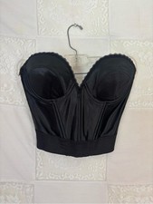 Victoria's Secret Black Lace-Trim Corset Style Bustier Dark Coquette Goth 34C