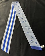 ROLEX SCARF SILK TWO SIDED ROLEX CROWN  STRIPES OF ROYAL BLUE  WHITE NEW