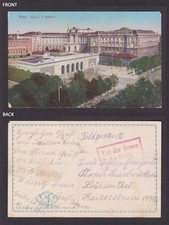 WWI Feldpost postcard Vienna Neue Hofburg palace Austria army mail 1915