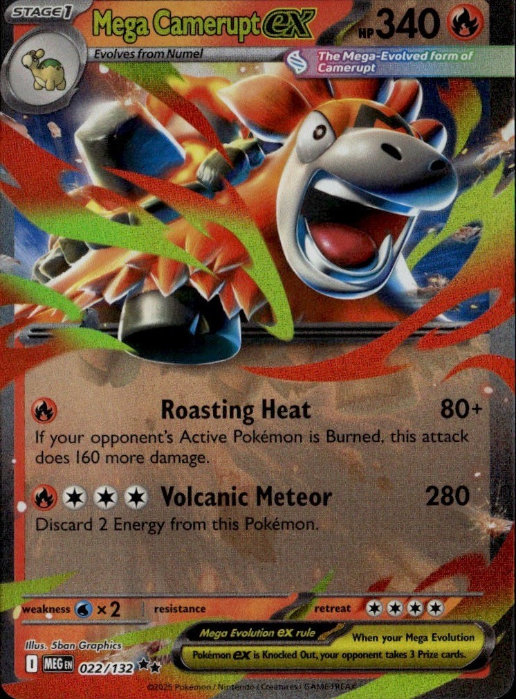 Mega Camerupt ex - Double Rare MEG ME01: Mega Evolution 022/132 LP