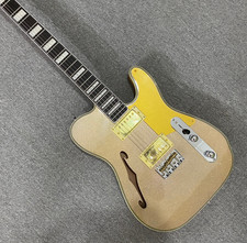 Glimmering TL Electric Guitar Champagne Sparkle Semi Hollow Body F Hole