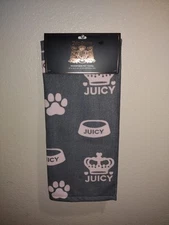 JUICY COUTURE MICROFIBER PET TOWEL PAWS & CROWNS  BLANKET GRAY  27.5"  x 44"