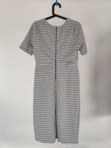 Asos Maternity Women Stripes Dress Midi Casual Gray Stripes Size 10 - Picture 5 of 9