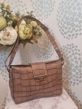 Marina Galanti Cool Toned Brown Tan Shoulder Handbag With Gold Clasp Hardware