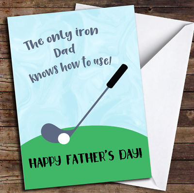 Nur Golf Eisen Papa weiß, wie man personalisierte Vatertagskarte benutzt