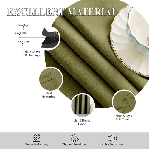 Semi-Sheer Pinch Pleat Blackout Curtains for Bedroom & Living Room | Set of 2 - Picture 6 of 11