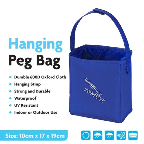 🔥Peg Bag Washing Line Hanging Fabric Holder Laundry Basket Clothes Storage Home - Picture 3 of 6