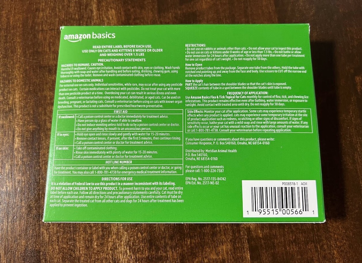 Amazon Basics Flea Tick Topical Treatment for Cats