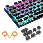 Steampunk Typewriter Keycaps Pudding Keycap Set Typewriter Caps for Backlit M...