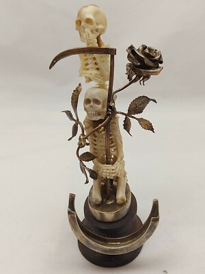 Vintage Antique Memento Mori Skull Skeleton Оmega Pocket Watch | eBay