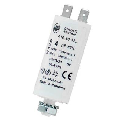 4uF Motorkondensator Betriebskondensator 4mF Stecker Kunststoffbecher Ducati