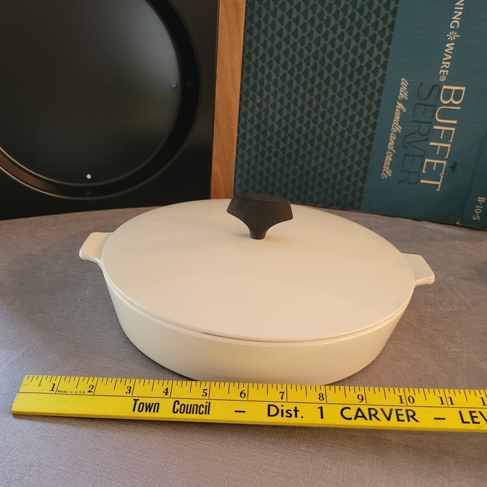 CORNING WARE Buffet Server 4 Pc Set 10" Skillet Lid Handle Cradle Box Manuel eBay