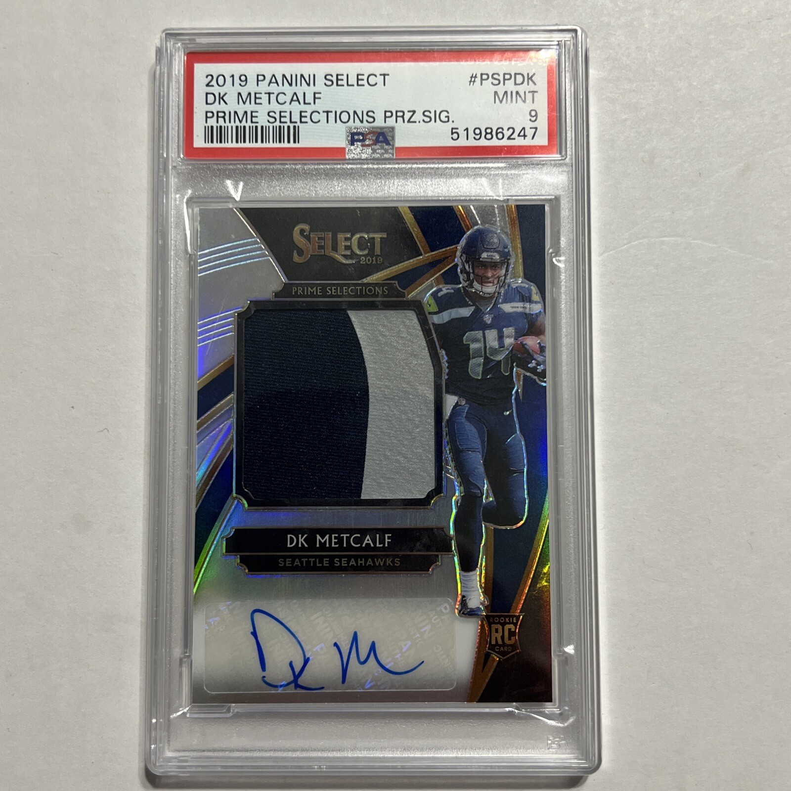 DK Metcalf Panini Select Prime Selections Prizm Signatures #PSPDK Base