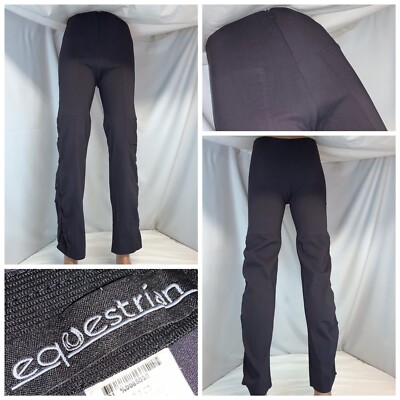 Equestrian Stretch Pants Small Women Burgundy Rayon Nylon Made USA YGI K0-23