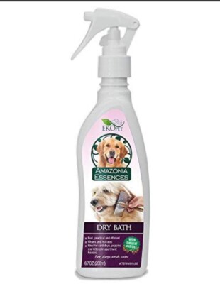 Ekopet Dry Bath Waterless No Rinse Approved Shampoo for Dogs and Cats, 6.7 oz